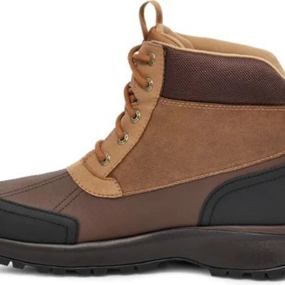 NEW MENS SZ 12 CHESTNUT UGG EMMETT 1115834 LEATHER WATERPROOF WINTER DUCK BOOTS - Picture 14 of 15